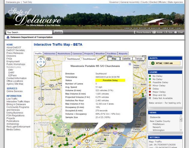 statewide Real Time Web Site www.deldot.