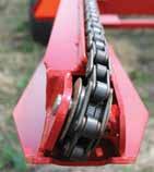 A hydraulic motor controls the chains and eliminates gearboxes, bearings and shafts.