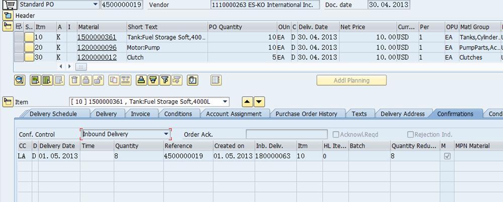 View a Purchase Order 3 Item Overview 4 Line Item Detail - Review the line item details for information such as Delivery Date, Quantity, and notes