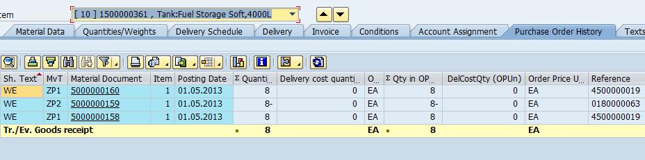 View a Purchase Order In the Line Item Detail section, click the Purchase Order History tab to view the history of receiving actions performed on the PO.