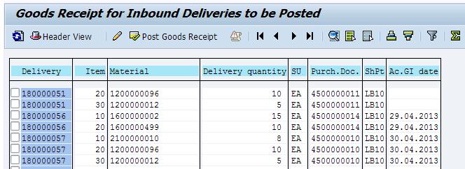 Perform Virtual Goods Receipt Update Inbound Delivery Run Inbound