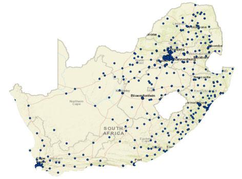 Overview of Hospitals in South Africa Map of geographical location of SA