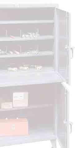 TOOL CRIB CABINET TOOL CRIB CABINET TWO SEPARATE SECTIONS TO STORE ALL YOUR TOOL NEEDS. UP TOP YOU HAVE 3 ADJUSTABLE SHELVES, TWO OF WHICH ARE SLOTTED WITH METAL VERTICAL DIVIDERS.