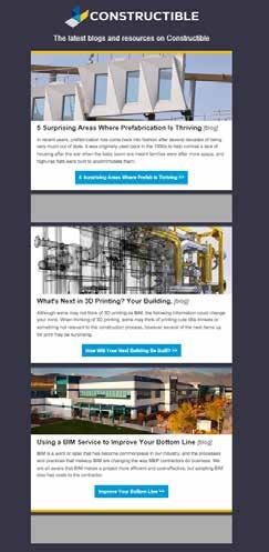 Constructible Newsletter Banner Feature in our monthly newsletter to 15,000 construction professionals.