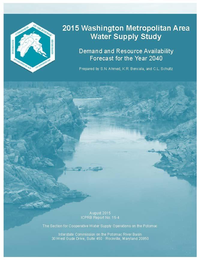 Population in the Washington Metropolitan Area (WMA) is projected to increase by 23%. Water projections assume a reduction in indoor household use by 25.3 gallons per day between 2015 and 2040.