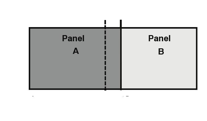create an overlap and double cut (...continued) 3. On the Product side where the joint will be, leave 1/2 inch (13 cm) of Product liner on Panel A. See Figure 4. 4. Apply Panel A.