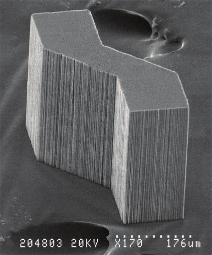 Samples can then be subjected to micromachining on both surfaces, followed by partial etching of the aluminum substrate.