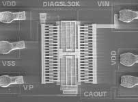 SiGe-CMOS Structure Stacked resonator on amplifier