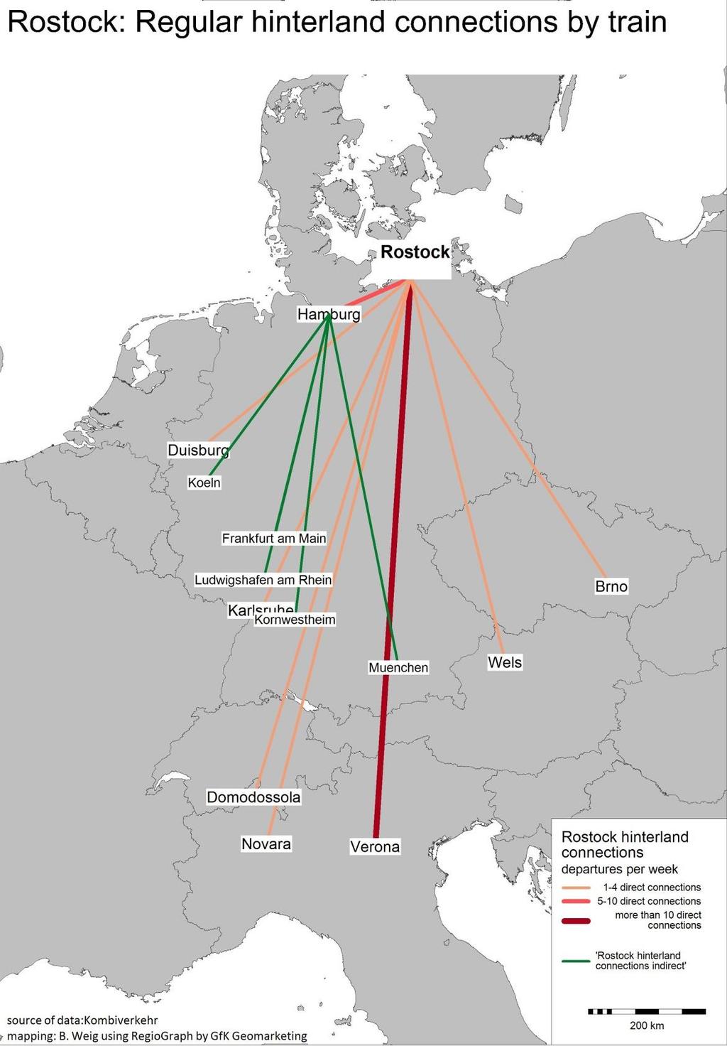 2.3.4 Hinterland Connections Another important issue in analysing the transport chain of shipping is the hinterland transportation.