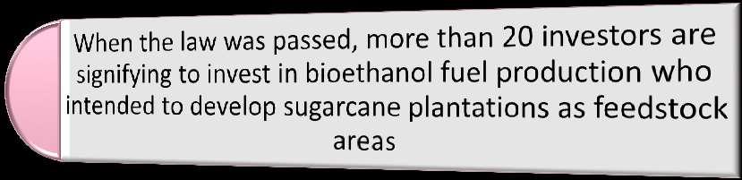 The Bioethanol Mandate was passed in Dec 2006