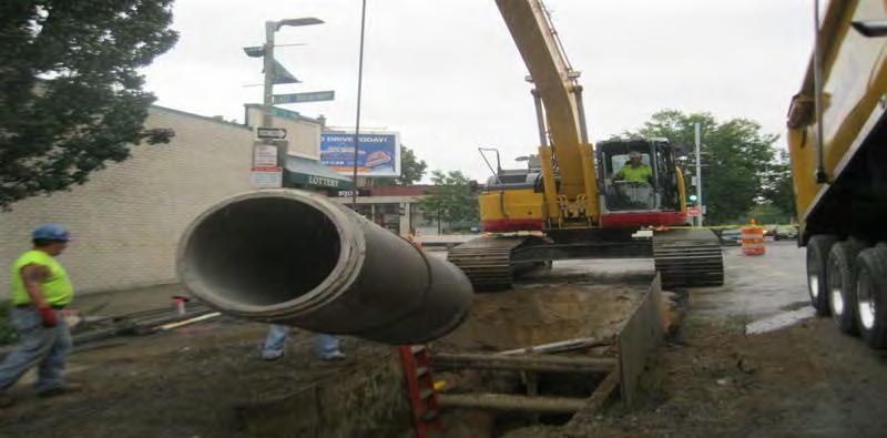 Construction of drain manhole at K