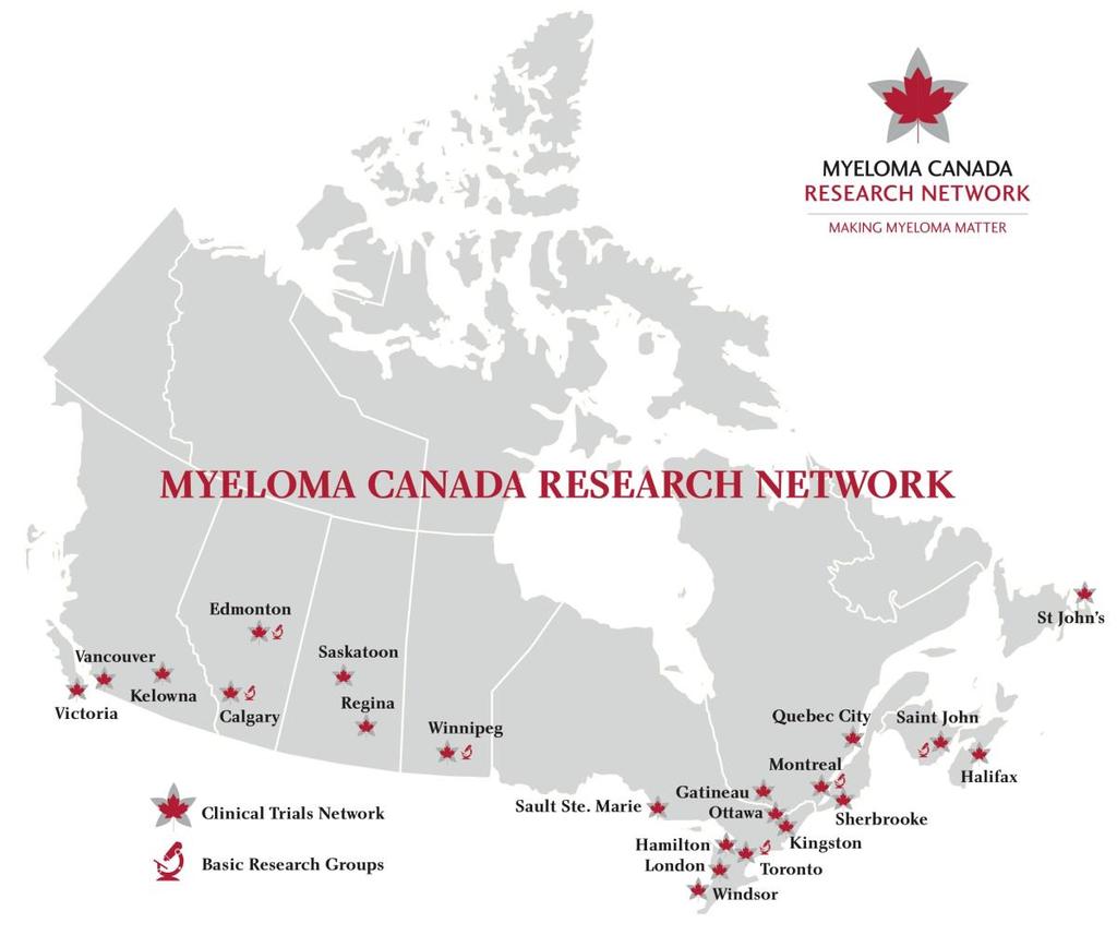 The MCRN is comprised of 24 centres in 9 provinces across Canada