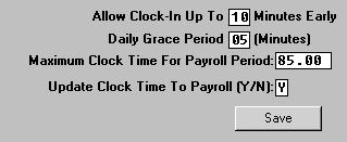 9. In Allow Clock-In Up To [ ] Minutes Early, type the number of minutes this employee can clock in early.