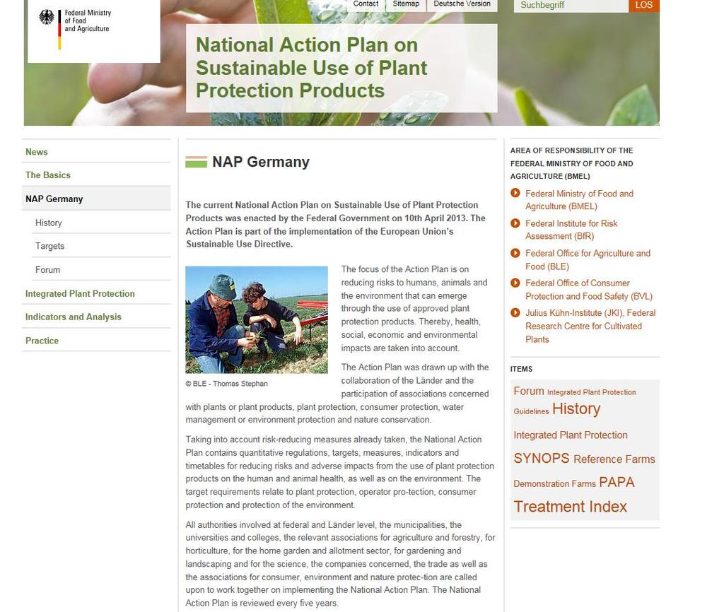 Website on the National Action Plan www.nap-pflanzenschutz.