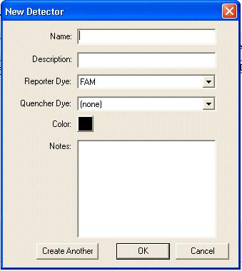 Note: A plate document (any type) must be open before you can access the Tools menu. 2. In the Detector Manager, select File > New. 2 3. In the New Detector dialog box, enter a name for the detector.
