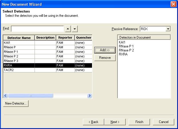 Appendix D Example AQ Experiment d. Specify the detectors and tasks for each well, then click Finish. 7. Enter the sample names in the Well Inspector (View > Well Inspector). IMPORTANT!