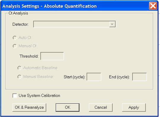Analyze the AQ data, as explained in Chapter 6. a. Click (Analysis > Analysis Settings) to configure analysis settings. Use the Auto Ct option.