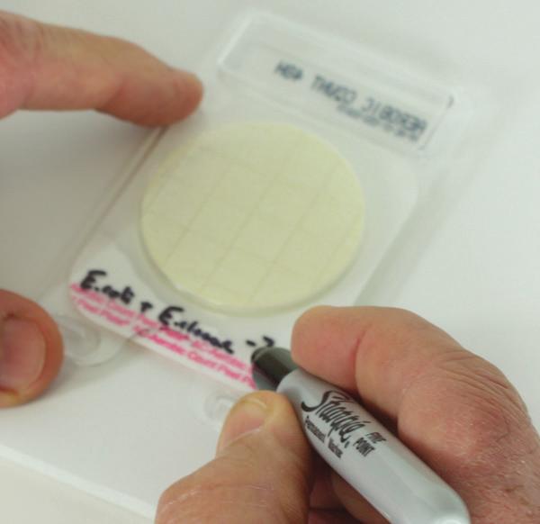 Test Procedure 7 Step 1 Label plate on clear side using marker or bar code strip.