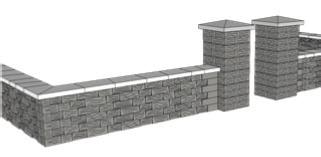 Wallstone Size: 4 High x 8 Deep x 12 Long Corner Wallstone Size: 4 High x 8 Deep x 12 Long The wallstones are one size and can be used in a variety