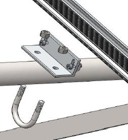 4 Fit the supporting pipe splices to the rails, then fit to the front and rear pipes.