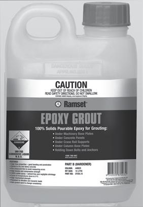 Epoxy Grout is 100% solids epoxy with negligible shrinkage.