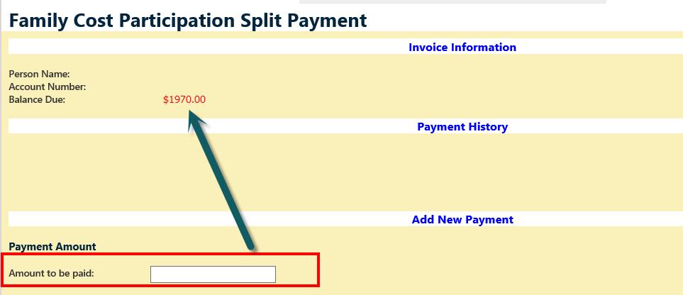 the first split payment.
