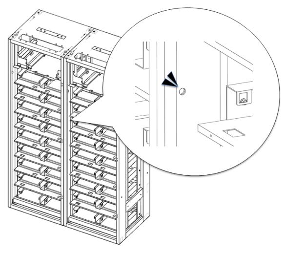 5. Connect the racks, using M10 hardware through holes in the sides ( SCREW M10 X 25, M10 FLAT WASHER and NUT M10 ). Torque the bolts to 30Nm (300kgf cm).