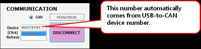 connected NOTICE When the USB-to-CAN device is not connected to your computer,