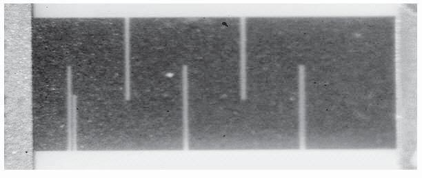 Fig. 2 - Blank Image, Laser Trimmed. Final Trim Performed by a Second Cut in the Left Kerf. It can provide between 1.66 and 20 Squares of Resistance.