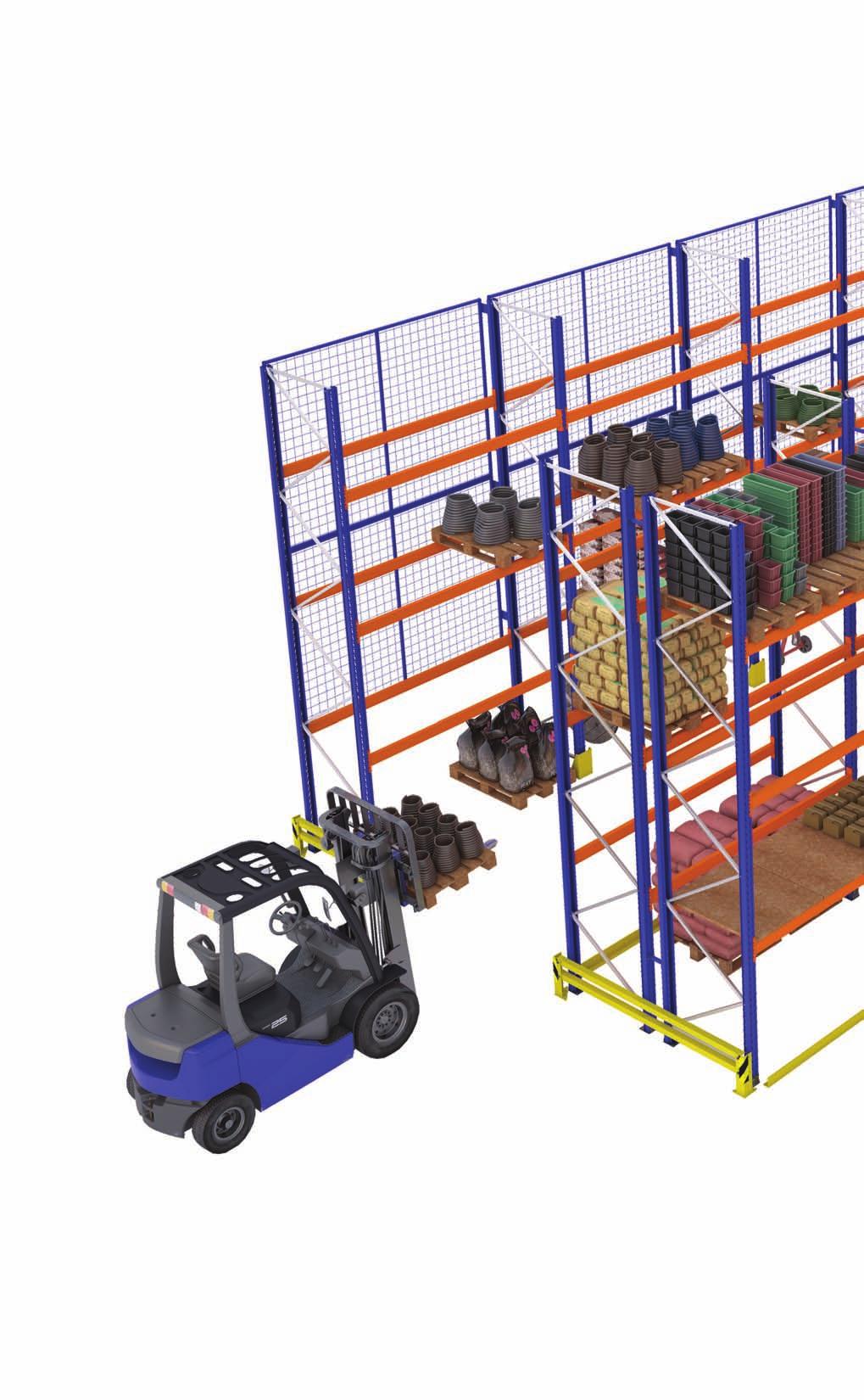 The pallet rack is constructed so that it uses the storage space effectively, increases the capacity of warehouse storage areas, and contributes to the transparent arrangement of the material and
