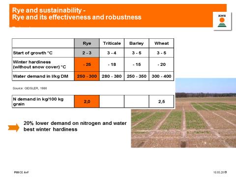 cereals and has improved water and nitrogen use.
