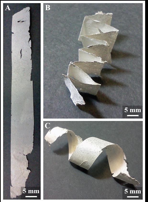 Figure S-3: Photos of a paper-templated silver structure (left