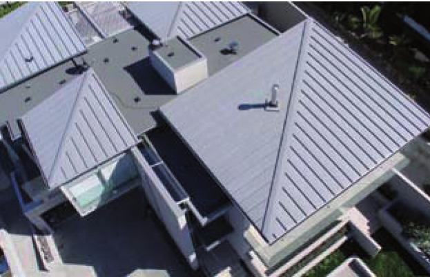and areas subject to snow. Angle Seam Displays a wider effect of the seam providing a striking appearance in both roofing and cladding situations.