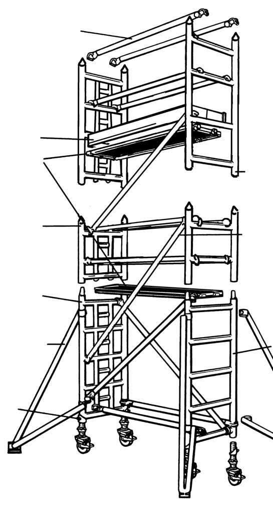 Industrial Aluminium Towers SINGLE WIDTH LADDERSPAN & VERTICAL LADDER ERECTION MANUAL TO BS-EN 1004-2004 Using 2 rung frames (Recommended) Using