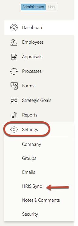 Step 1: Export Employee Data Export from Trakstar: Log in as Administrator and select Settings Click HRIS Sync from the drop down menu Click Export Employees from the HRIS Sync page NOTE: If the HRIS