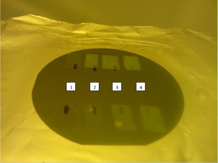 7 Fig: 3: (left) The arrangement of Scotch tape stacks with thickness of 100 µm, 200
