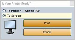 When prompted to verify your printer is ready, select To Printer to print the information or To Screen to view the information on your screen. Once you select your print type, click Print.