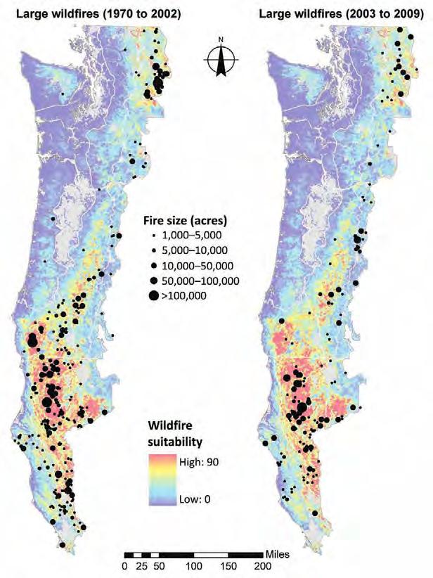 Challenges Habitat Conservation and Large Scale Disturbances Climate Change Shifts in species distribution connectivity Interactions with disturbances 2-3 X area burned by 2040s (Littell