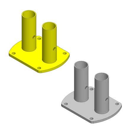 Features & Benefits Powder-coated safety yellow for visibility and high corrosion resistance. Meets and exceeds OSHA regulations for fall protection.