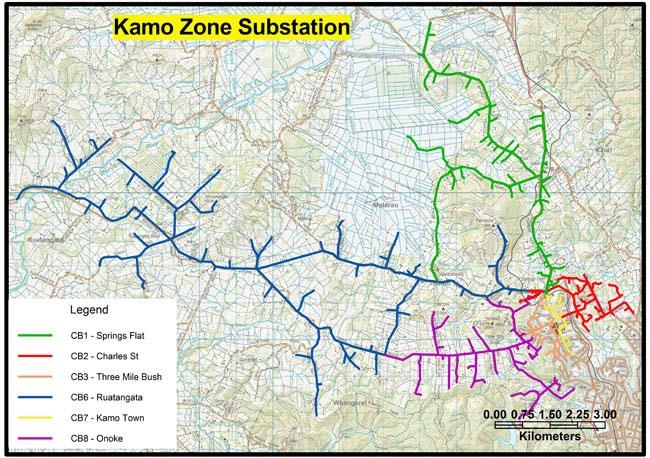 Substations Data and Feeder Maps - Appendix B Kamo Zone Substation Zone Substation Kamo Transformer 1 (MVA) 7.5/15 Transformer 2 (MVA) 7.5/15 Peak load (MW) 11.3 ICP s connected (No.