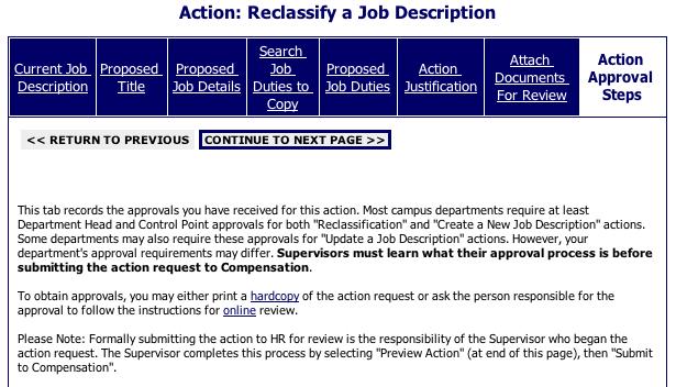 PDF Word Excel Visio Powerpoint When you are done attaching documents, click Continue to Next Page. Approve the Action 13. The last tab is Action Approval Steps.