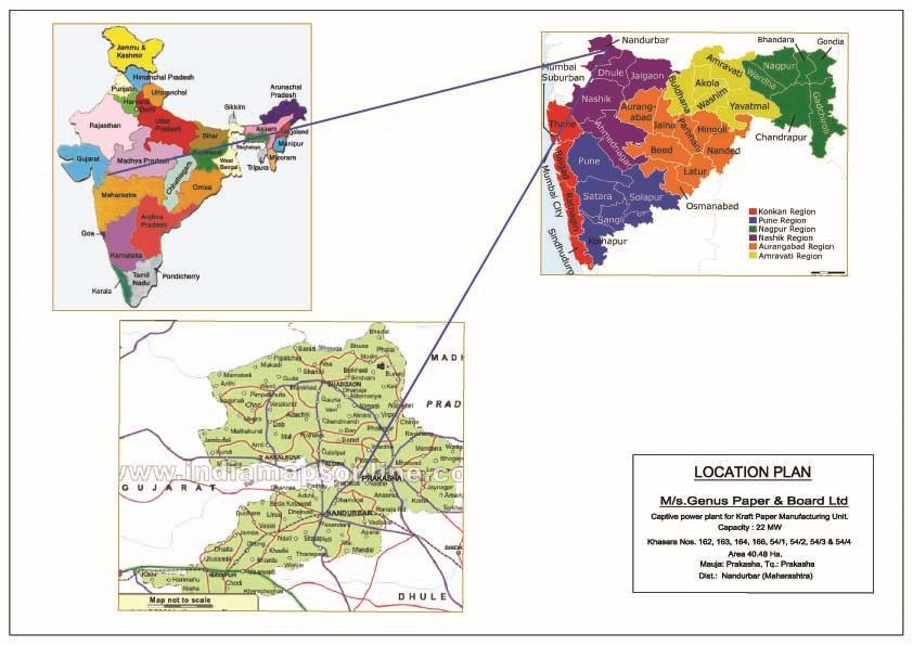 Description Table 3.1 Location Details: Details Location Khasra No: 162, 163, 164, 166, 54/1, 54/2, 54/3 & 54/4, Village Prakasha, Taluk Shahada, and District Nandurbar State Maharashtra.
