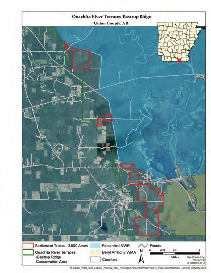 LOCATION OF WORK: Project activities will occur at FWP (Union County) and will reduce damage to newly restored habitat in the West Gulf Coastal Plain Dry Pine-Hardwood Flatwoods, West Gulf Coastal