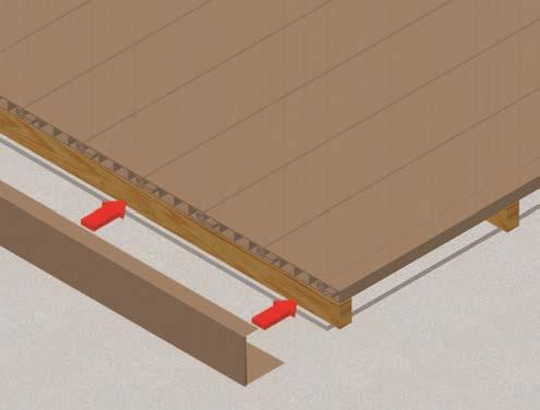 repeat this process every 400mm along the outer joist edge. If using a self-produced optional End Trim, affix using suitable bonding agent.