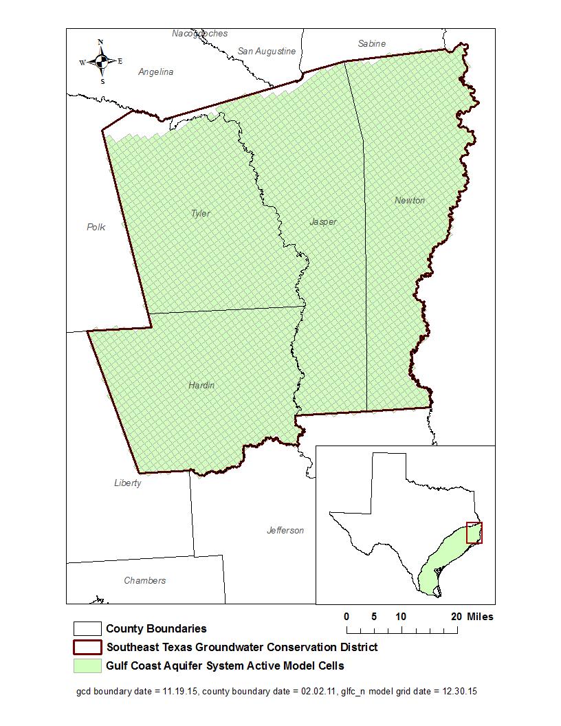 GAM Run 16-012: Southeast Texas Groundwater Conservation District Management Plan October 31, 2016 Page 10 of 12 FIGURE 2: AREA OF THE GROUNDWATER