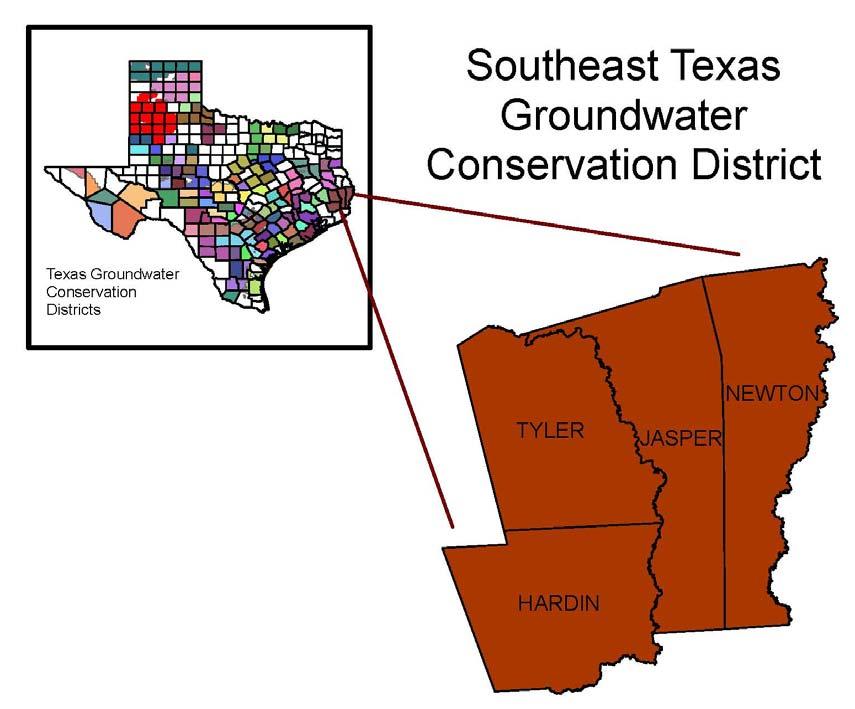 1. INTRODUCTION/PURPOSE The Southeast Texas Groundwater Conservation District (the District ) was created to conserve, preserve, protect, recharge, and prevent the waste of groundwater and to control