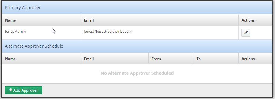 M: Managing Time Approvers Using Aesop Web Time You can change the time approvers in your school.
