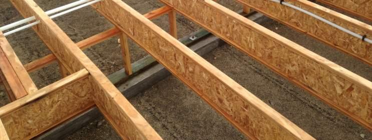 plywood web Today: LVL or 2x flange,