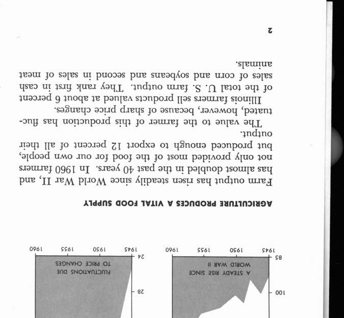 PERCENT OF 1947-49 AVERAGE BILLIONS OF DOLLARS 145 40 FARM OUTPUT 130 36 VALUE OF PRODUCTION I\. 115 32 100 It. 28 A, STEADY RISE SINCE WORLD WA.