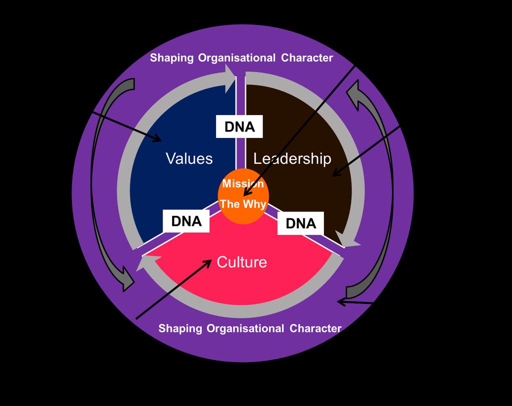 Principles Defining an organisation s character and values. The communicative organisation has a clear sense of its core or DNA, which consists of three strands: 1.